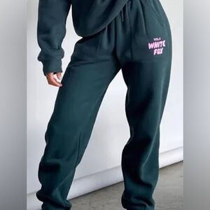 Dark green white fox sweatpants!